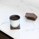 Wooden Oak Walnut Coasters for Glasses, Cups or Candles. Set of 4.