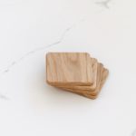 Wooden Oak Walnut Coasters for Glasses, Cups or Candles. Set of 4. - Image 3