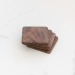 Wooden Oak Walnut Coasters for Glasses, Cups or Candles. Set of 4. - Image 4