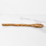 30cm (11.8") Olive Wood Cooking Spoon, Handmade with Curvy Handle - Image 3