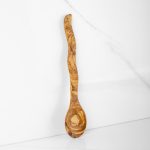 30cm (11.8") Olive Wood Cooking Spoon, Handmade with Curvy Handle - Image 4