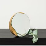 Cosmetic round mirror | oak wood or black - Image 3
