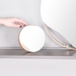 Cosmetic round mirror | oak wood or black - Image 4